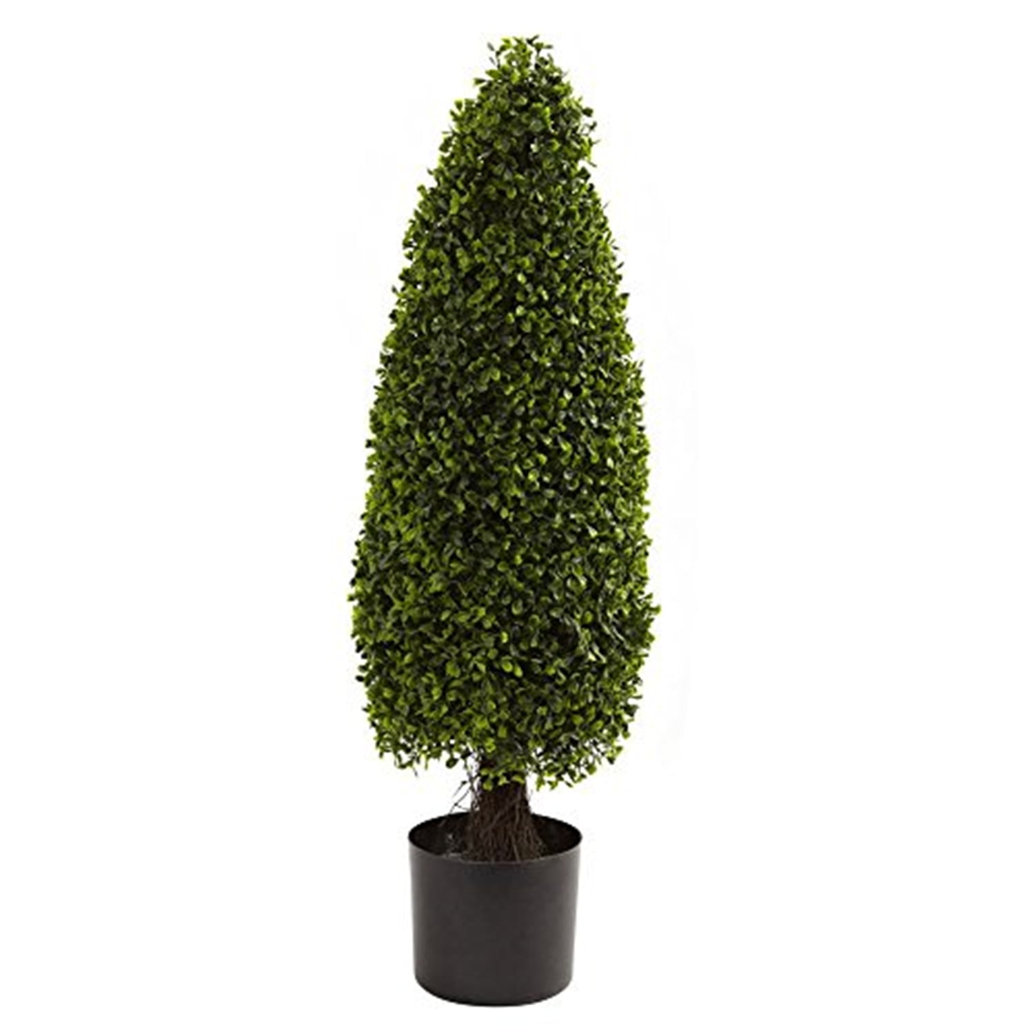 Nearly Natural 3ft Green Plastic Boxwood Tower Topiary