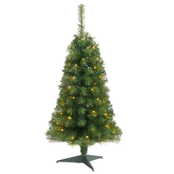 Nearly Natural 3ft. Green Artificial Christmas Tree with 50 LED Lights and 118 Bendable Branches