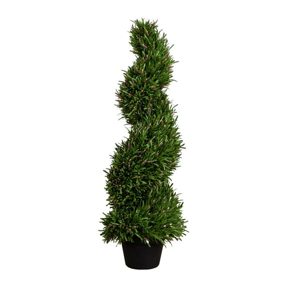 Nearly Natural 3ft. UV Resistant Artificial Rosemary Spiral Topiary Tree (Indoor/Outdoor)