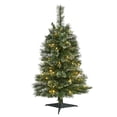 thumbnail image 1 of Nearly Natural 3ft. Wisconsin Slim Snow Tip Pine Artificial Christmas Tree with 50 Clear LED Lights, 1 of 7