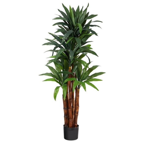 Nearly Natural 4.5' Dracaena Artificial Tree with Natural Trunk