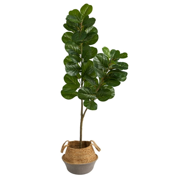 Nearly Natural 4.5' Fiddle Leaf Fig Artificial Tree in Planter