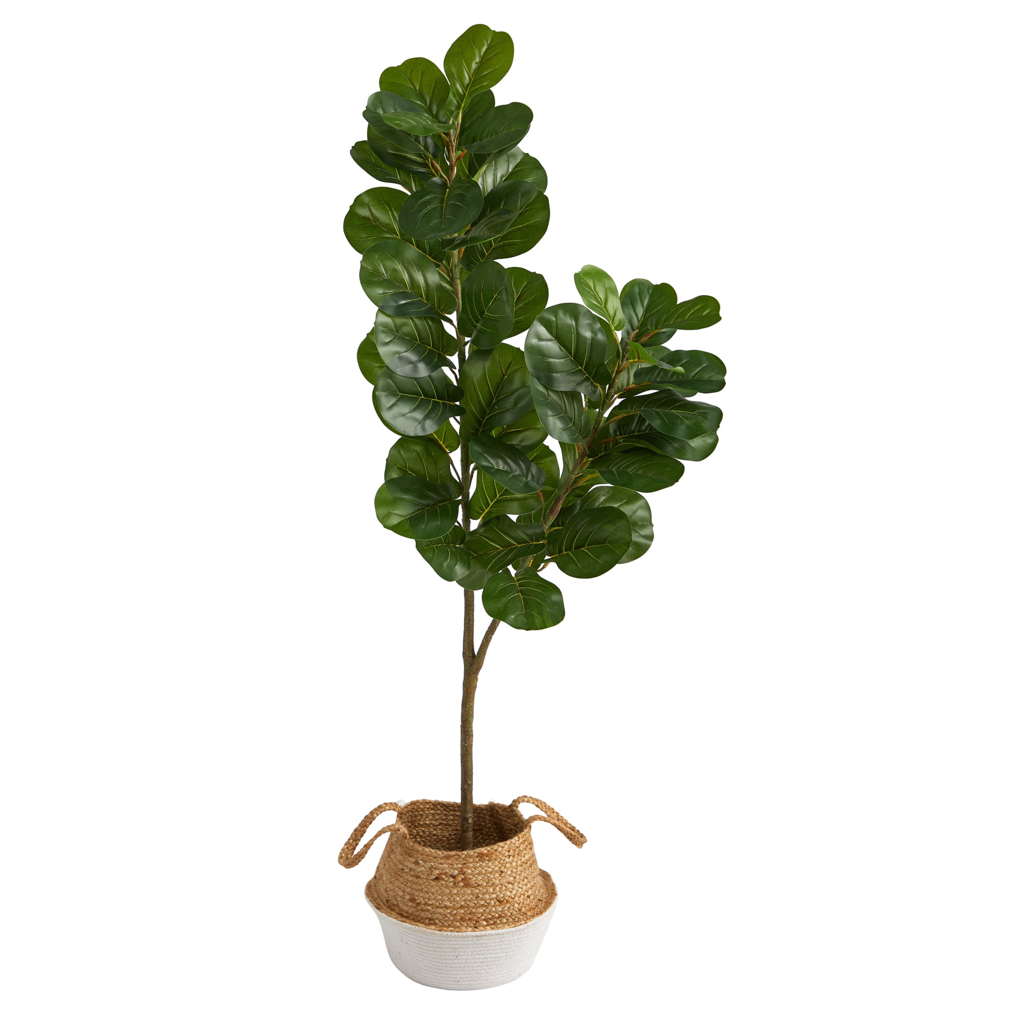 Nearly Natural 4.5' Fiddle Leaf Fig Artificial Tree in Planter