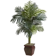 Nearly Natural 4.5 Golden Cane Palm Artificial Tree with Decorative Container