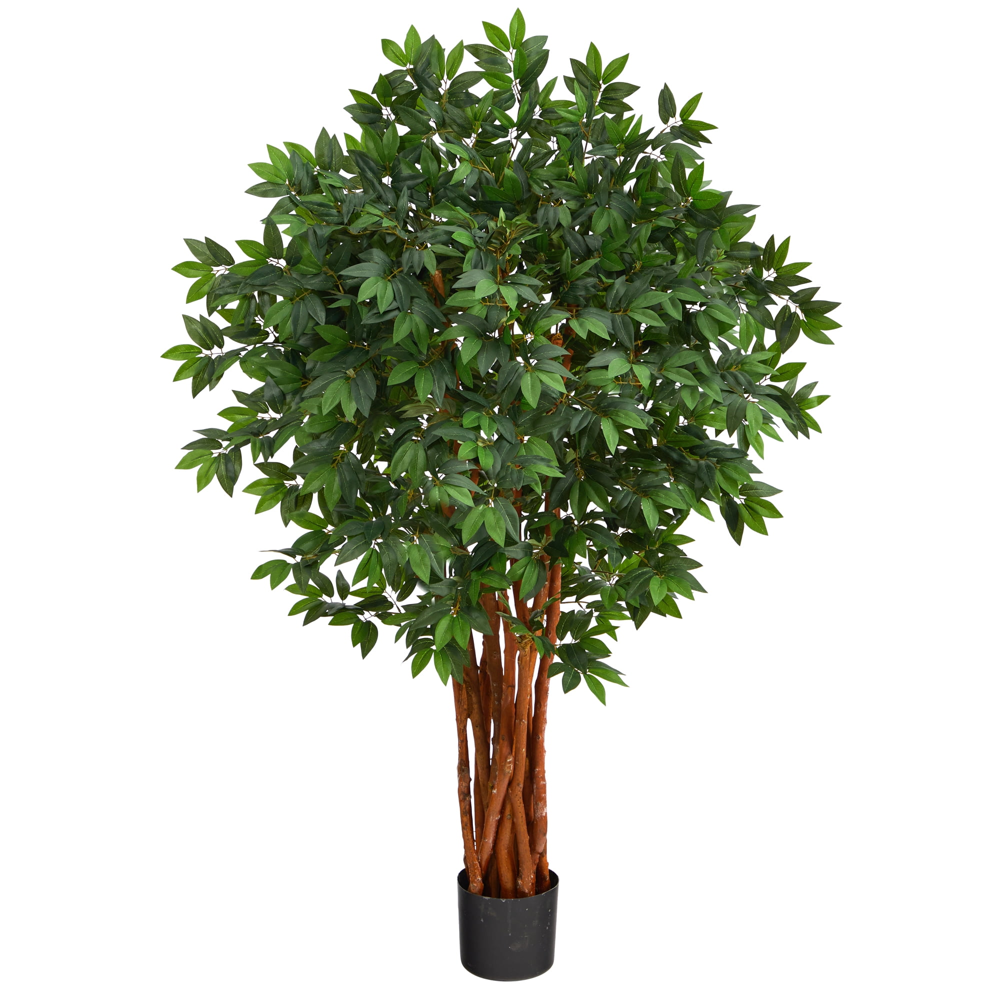 Nearly Natural 4.5' Plastic/Polyester Lychee Artificial Tree with Natural Trunk