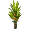 thumbnail image 1 of Nearly Natural 4.5' Plastic and Polyester Bird of Paradise Artificial Plant, Green, 1 of 4