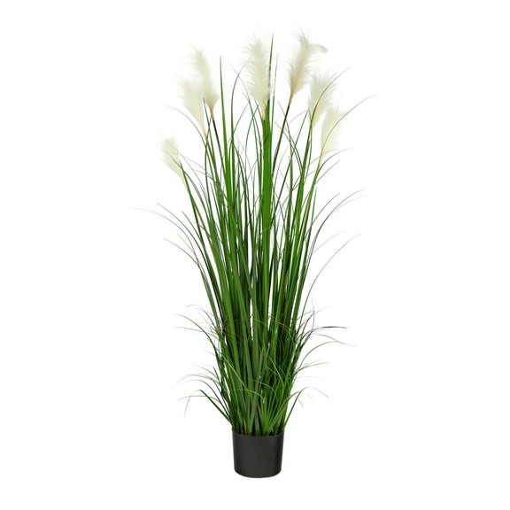Nearly Natural 4.5' Plume Grass Plastic Artificial Plant, Green