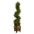 thumbnail image 1 of Nearly Natural 4.5' Prelit LED Spiral Cypress Artificial Tree in Planter, 1 of 4
