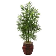 Nearly Natural 4.5 ft. Areca Palm Artificial Tree in Weave Planter