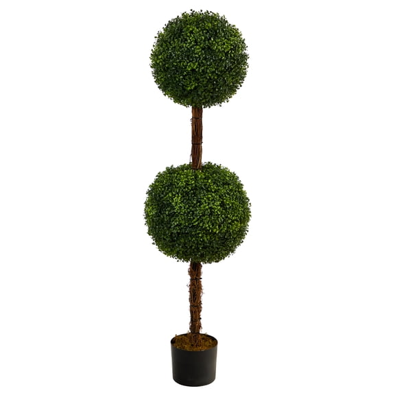 Nearly Natural 4.5ft. Boxwood Double Ball Topiary Artificial Tree (Indoor/Outdoor)