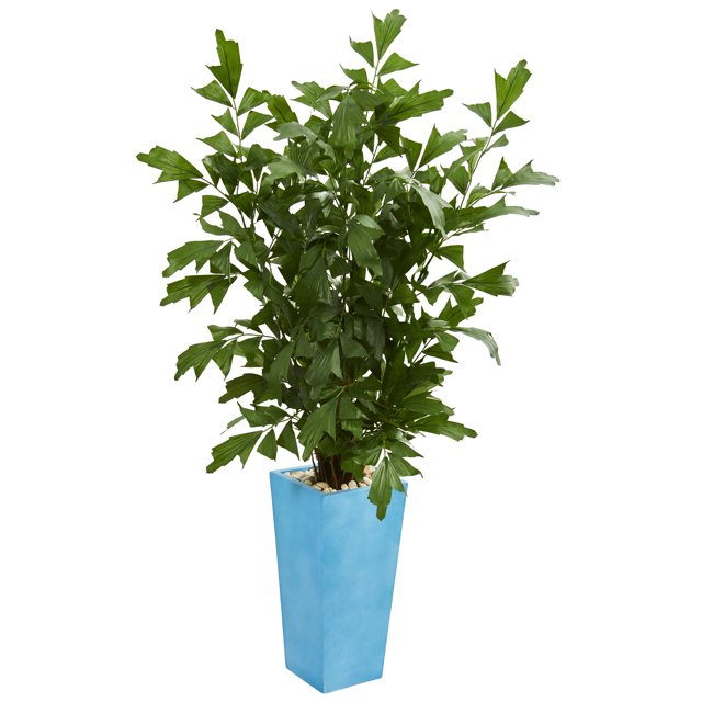 Nearly Natural 4.5ft. Fishtail Artificial Palm Tree in Turquoise