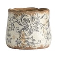 thumbnail image 1 of Nearly Natural 4.5" Tuscan Ceramic Gray Scroll Planter in White, 1 of 3