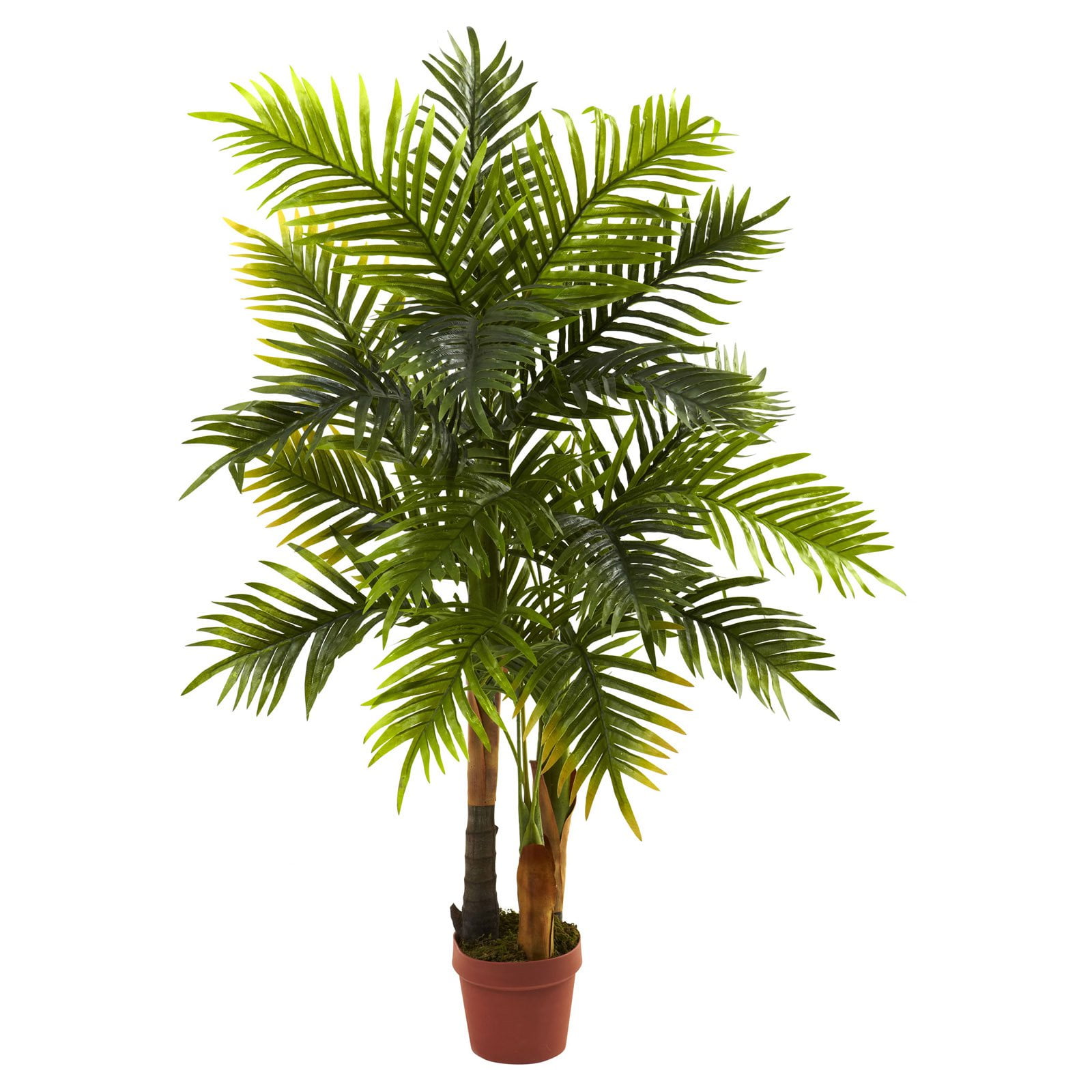 4-Foot Green Plastic Potted Areca Palm Tree