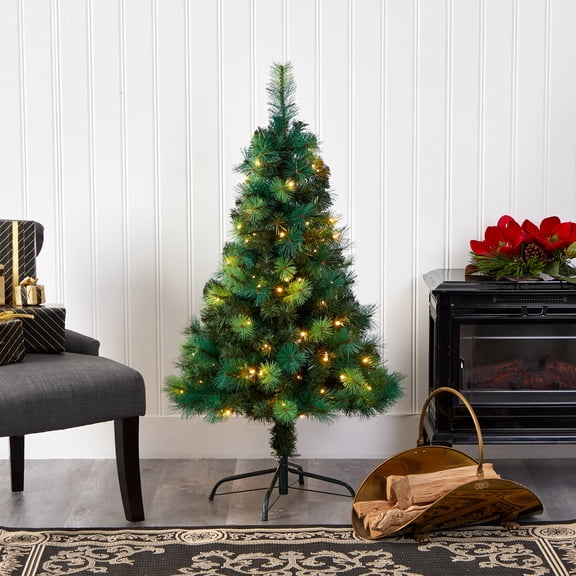 Nearly Natural 4' Artificial Synthetic Pine, Green