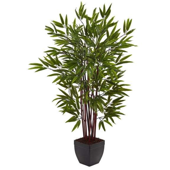 Nearly Natural 4' Bamboo Artificial Tree with Planter, Green