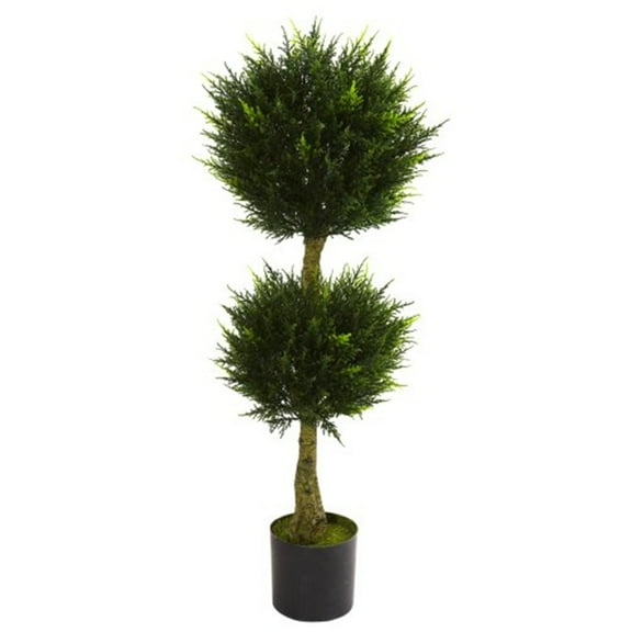 Nearly Natural 4' Double Ball Cypress Topiary UV Resistant (Indoor/Outdoor)