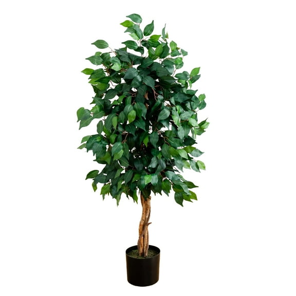 Nearly Natural 4' Ficus Artificial Tree, Green