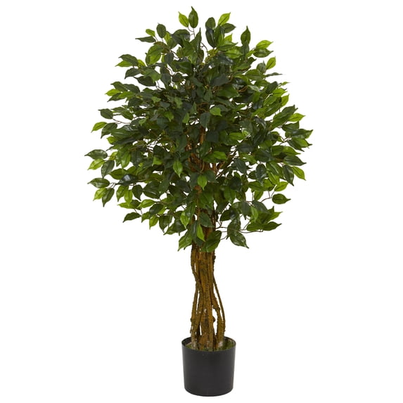 Nearly Natural 4' Ficus Artificial Tree UV Resistant (Indoor/Outdoor)