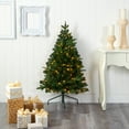 thumbnail image 1 of Nearly Natural 4' Flat Back Spruce Artificial Christmas Tree Prelit with LED Lights, Green, 1 of 10
