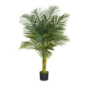 Nearly Natural 4 Golden Cane Palm Artificial Tree, Green