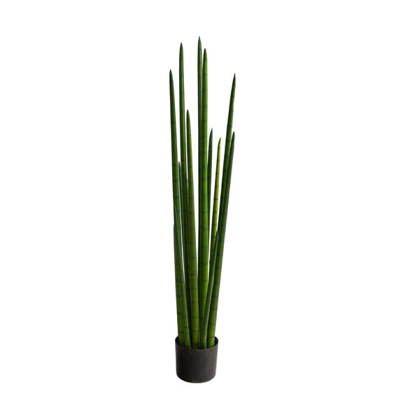 Nearly Natural 4' Green Sansevieria Artificial Plant in Plastic Pot