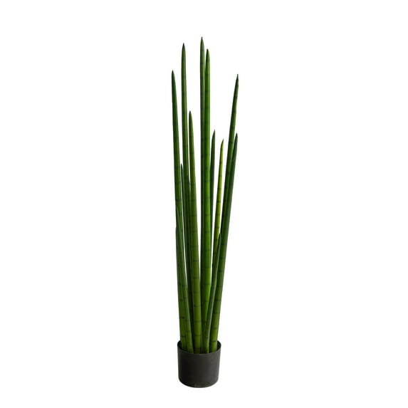 Nearly Natural 4' Green Sansevieria Artificial Plant in Plastic Pot