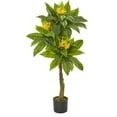 thumbnail image 1 of Nearly Natural 4' Plumeria Artificial Tree UV Resistant (Indoor/Outdoor), 1 of 3
