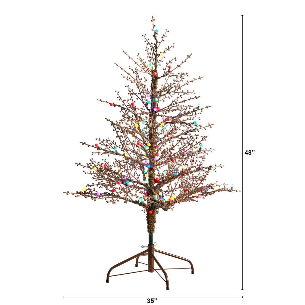 4ft Multicolor LED Frosted Berry Twig Christmas Tree
