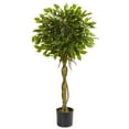 thumbnail image 1 of Nearly Natural 4 ft. Ficus Artificial Topiary Tree, UV Resistant (Indoor/Outdoor), 1 of 5