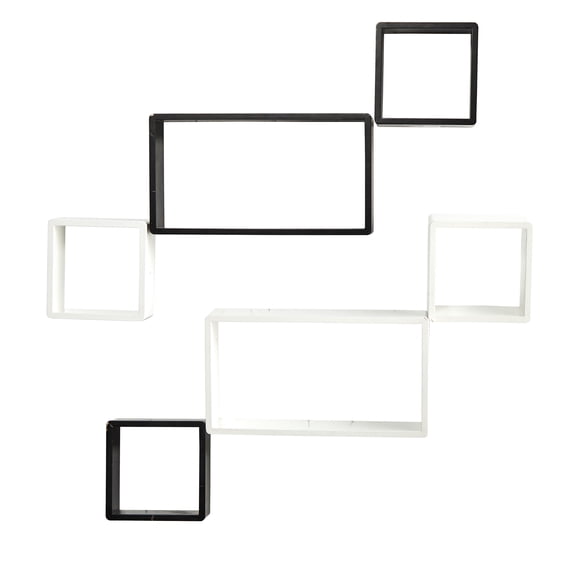 Nearly Natural 4" x 4" Modern 6 -Tier Galvanized Floating Shelves, Medium Density Fiberboard