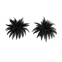 Nearly Natural 40in. Artificial Halloween Black Boston Fern - Set of 2