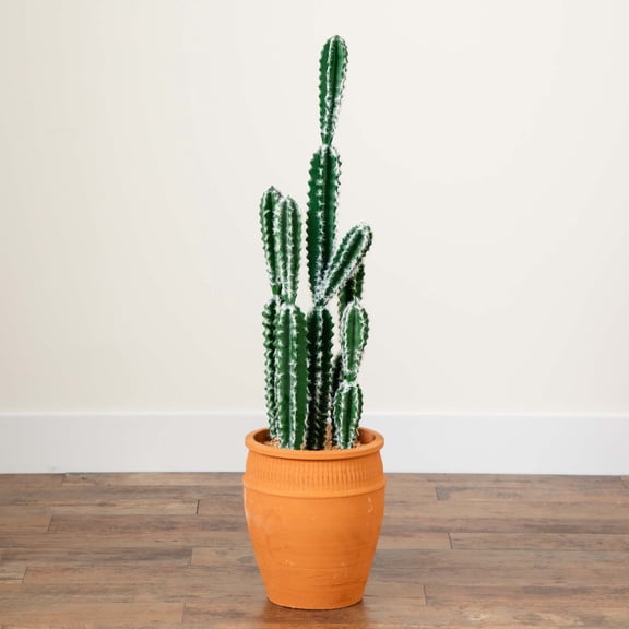 Nearly Natural Artificial Cactus Plant with Planter - 3.5' - Green
