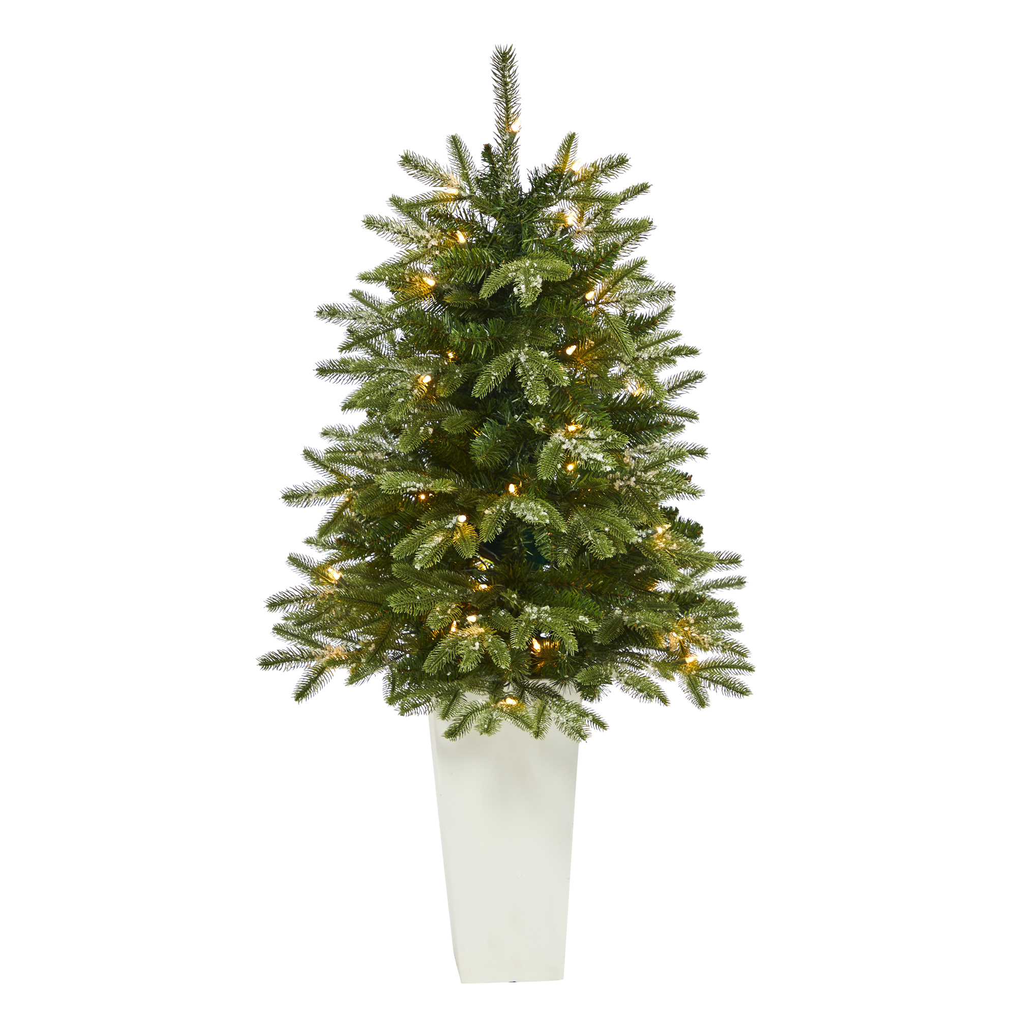 Nearly Natural 44" Snowed Fir Artificial Christmas Tree Prelit with 50 Clear Lights