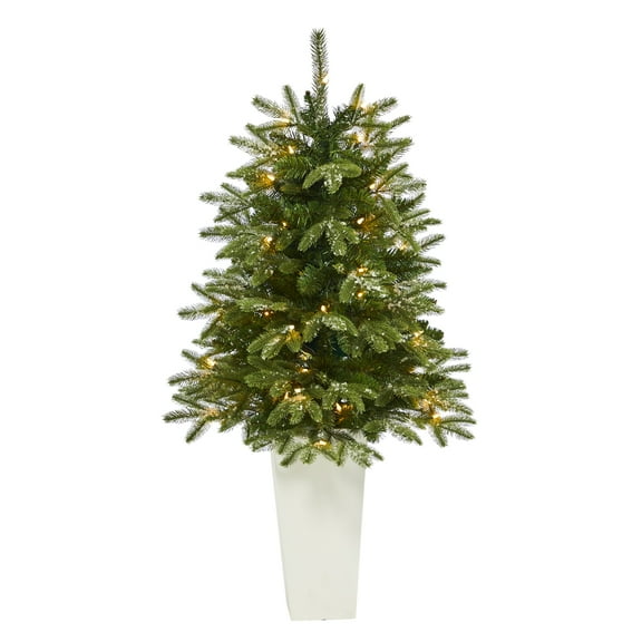 Nearly Natural 44" Snowed Fir Artificial Christmas Tree Prelit with 50 Clear Lights
