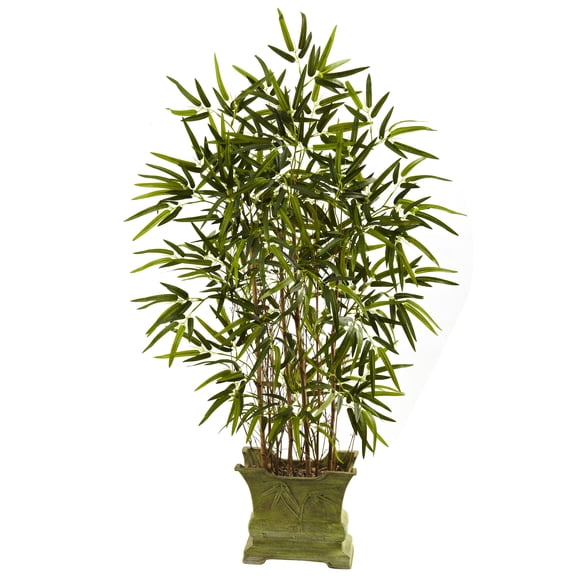 Nearly Natural 45" Bamboo Artificial Tree with Decorative Planter