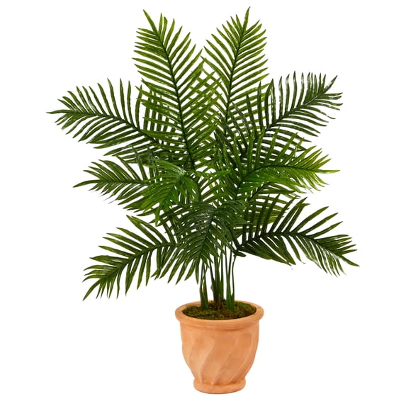 Nearly Natural 45" Areca Palm Artificial Tree in Terracotta Planter (Real Touch)