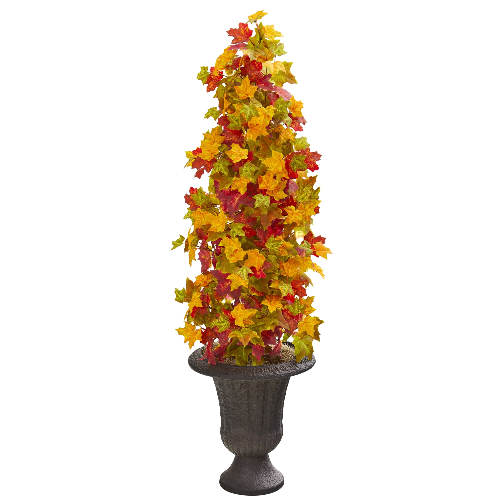 Nearly Natural 47in. Autumn Maple Artificial Tree in Decorative Brown Urn