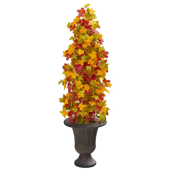 Nearly Natural 47in. Autumn Maple Artificial Tree in Decorative Brown Urn