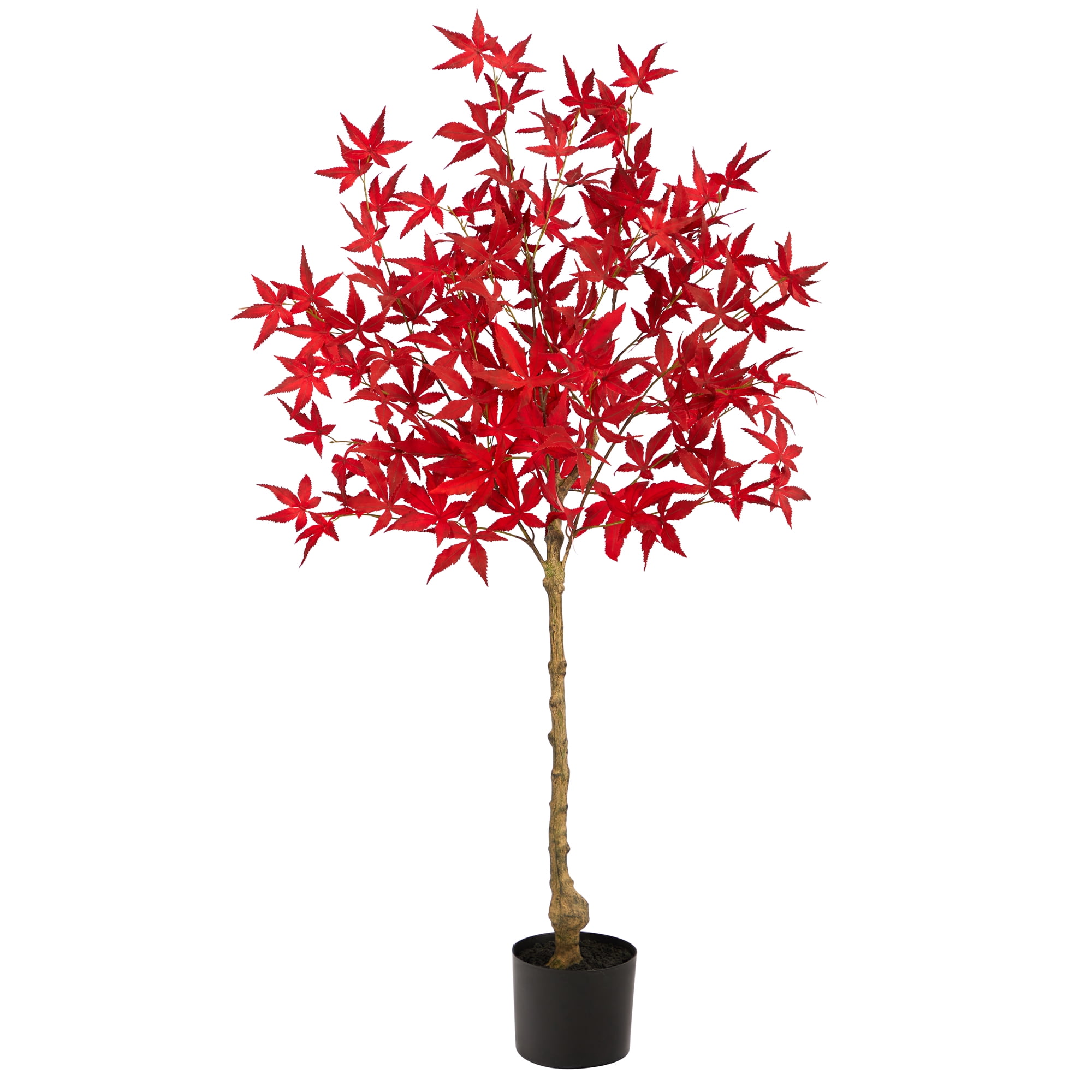 Nearly Natural 48" Maple Artificial Tree in Black Plastic Pot