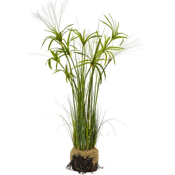 Nearly Natural 48" Papyrus Plastic Artificial Plant Arrangement, Green