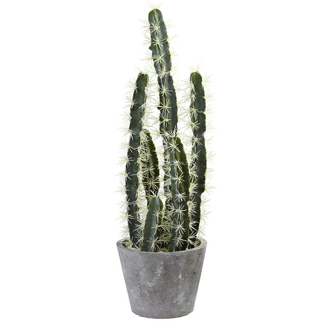 Nearly Natural 4845 Decorative Cactus Garden with Cement Planter Multi Color (4845)