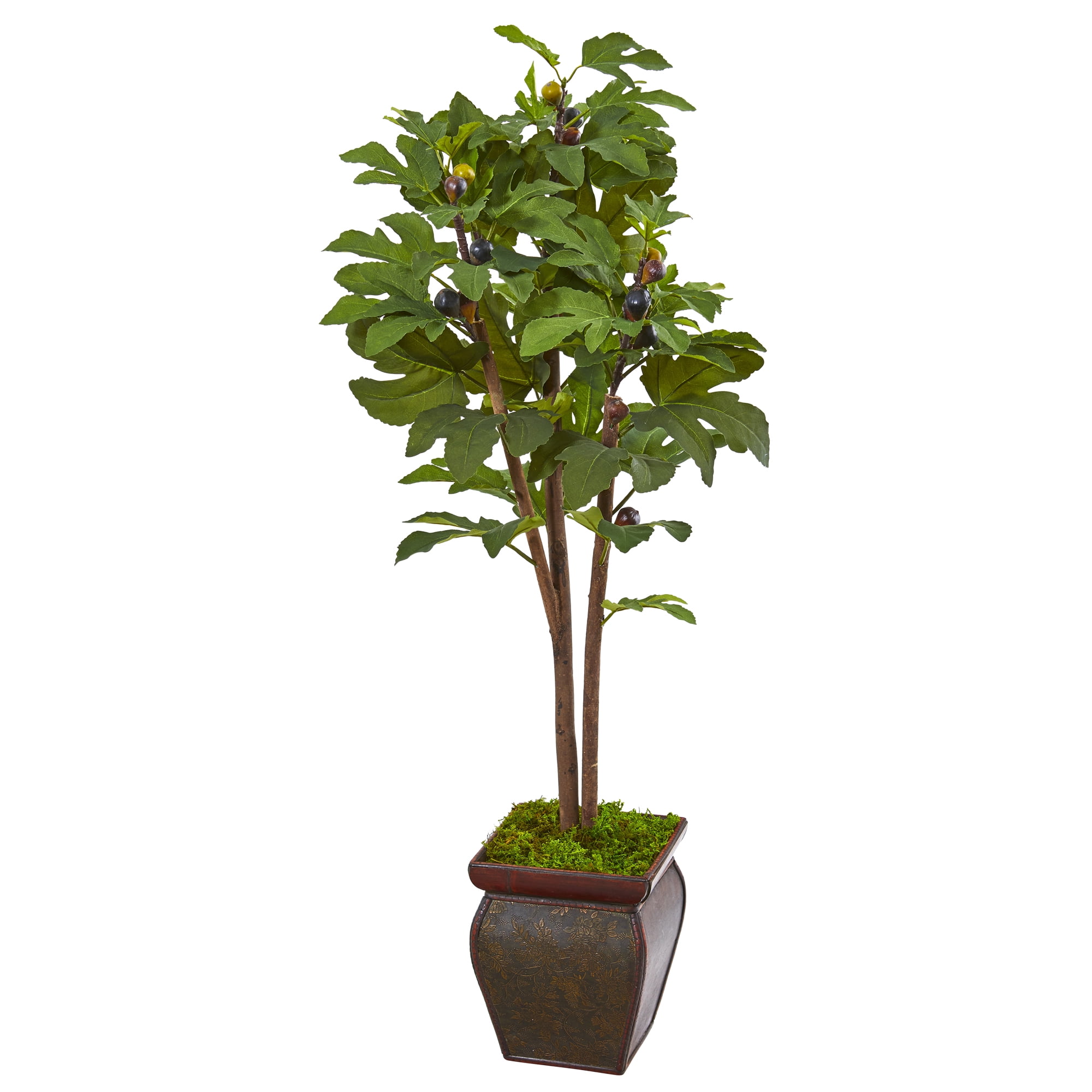 Nearly Natural 49in. Fig Artificial Tree in Decorative Planter