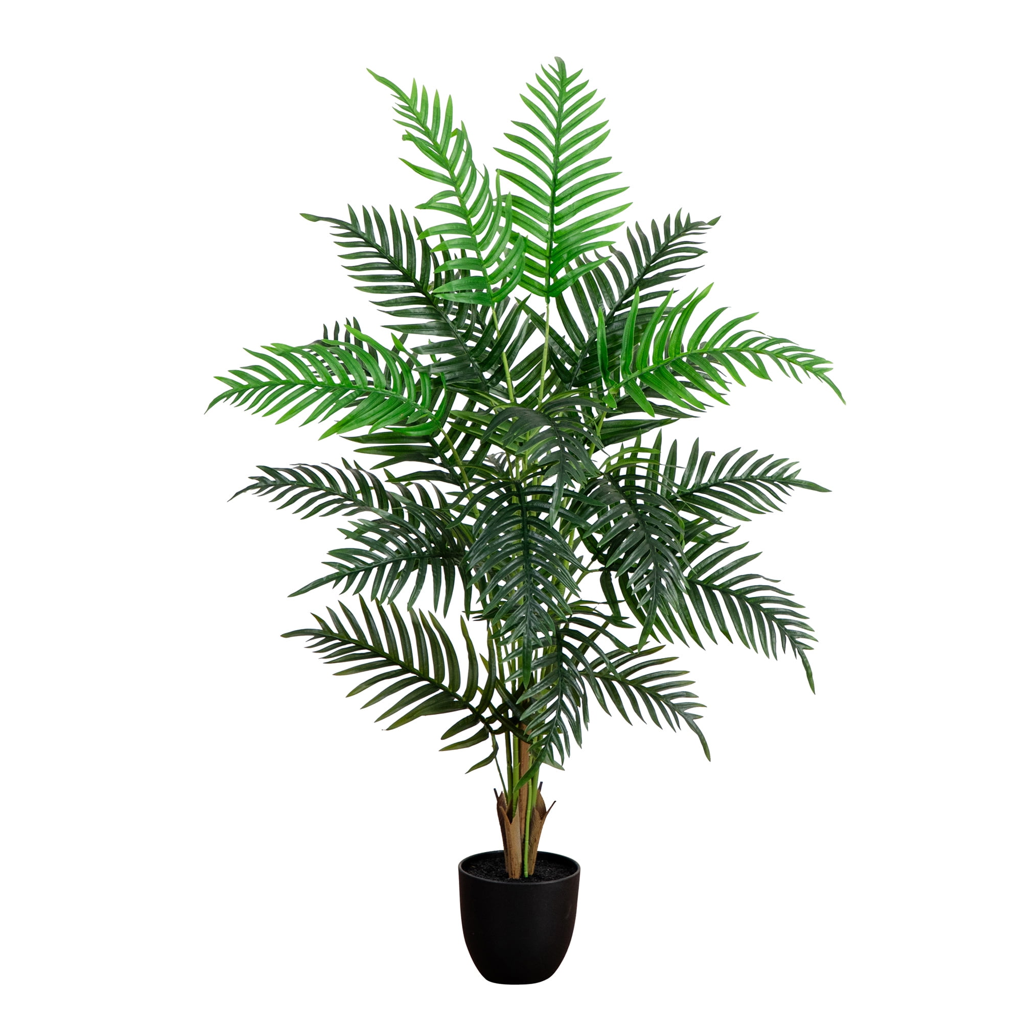 4-Foot Green Plastic Potted Areca Palm Tree