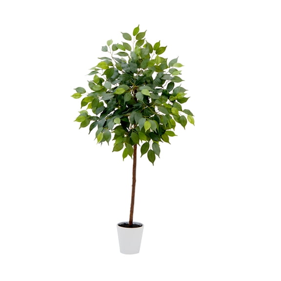 Nearly Natural 4ft. Artificial Ficus Tree with Decorative Planter, Green