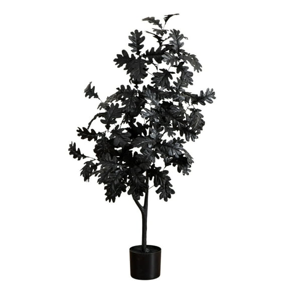 Nearly Natural 4ft. Artificial Halloween Black Oak Tree