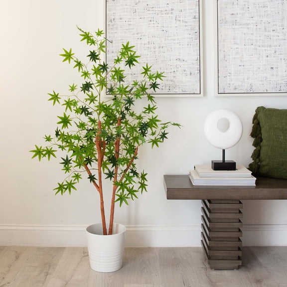 Nearly Natural Potted Maple Artificial Tree - 4' - Green