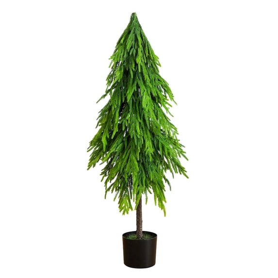 Nearly Natural 4ft. Artificial Real Touch Down Swept Norfolk Pine Tree with Natural Look
