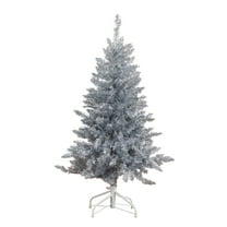Nearly Natural 4ft. Artificial Silver Christmas Tree with 130 Cool White LED Lights