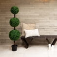 thumbnail image 1 of Nearly Natural Potted Triple Ball Boxwood Artificial Topiary Tree - 4', 1 of 7