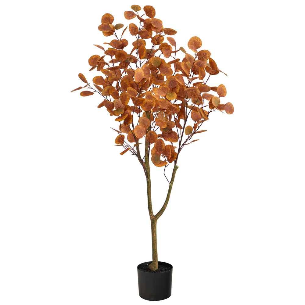 Autumn Eucalyptus Artificial Tree in Black Planter